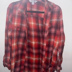 Old Navy Red and White Plaid Shirt